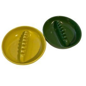 Ges-Line MCM Melamine Ash Tray - Round (Green/Yellow) Vintage - Made In the USA
